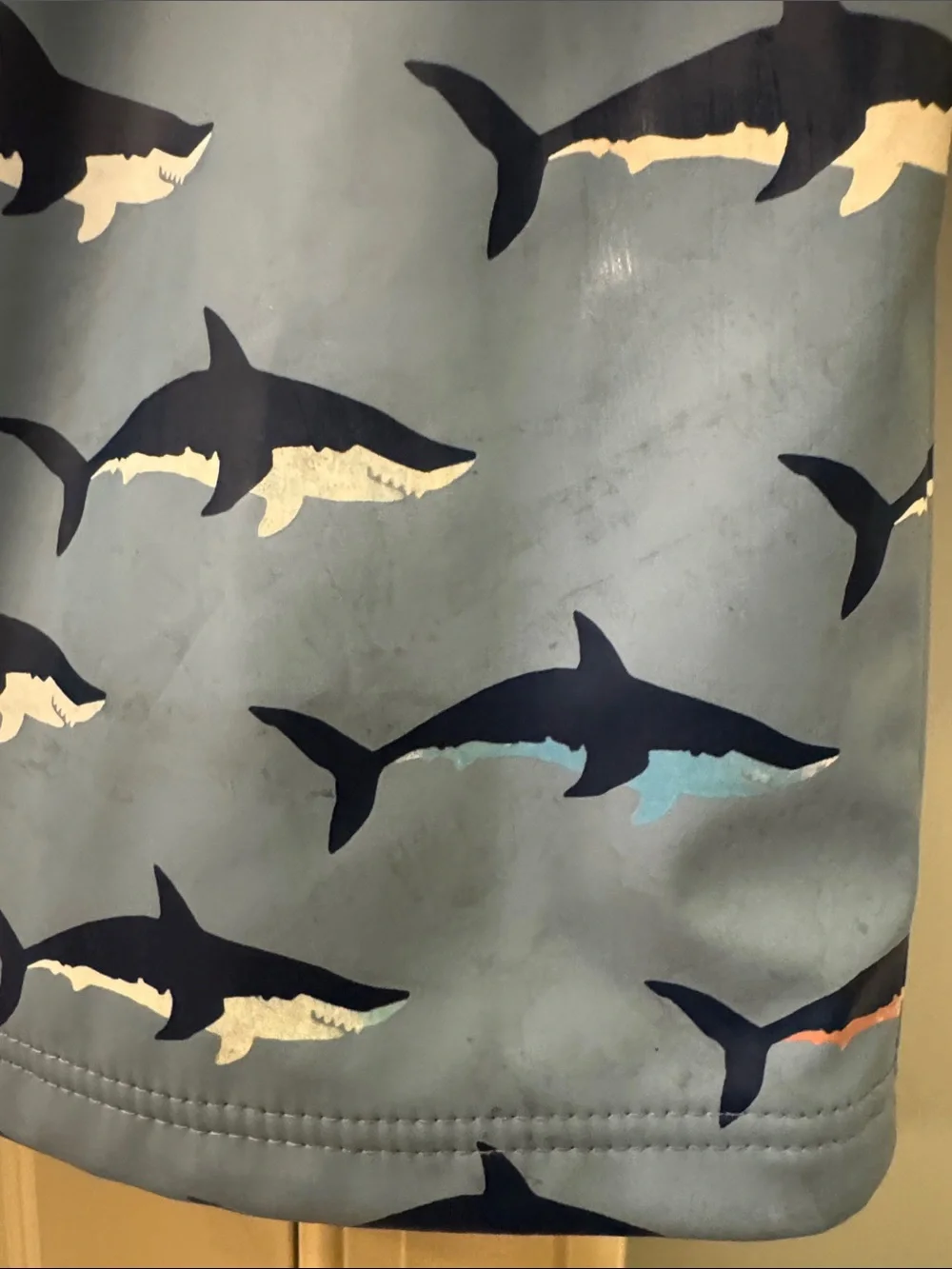 Hatley Light Blue Shark Print Hooded Raincoat for Kids